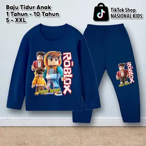 Roblox Baju Tidur Anak Piyama Ukuran 1 Sampai 10 Tahun Polyester Soft laki 7–10 Laki-Laki Lengan Cotton NASIONAL KIDS Piyama Anak Premium Piyama Anak Lengan Panjang Unisex
