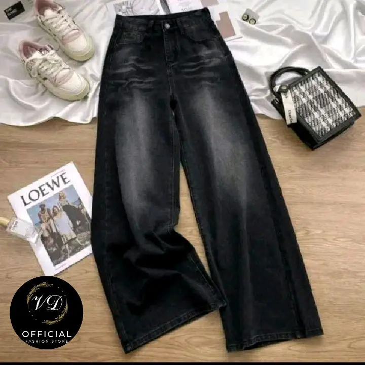 Celana Panjang Unisex Loose Baggy Jeans Premium - Korean Stayle Jeans Higweist pants high waist Cutbray Highwaist kulot