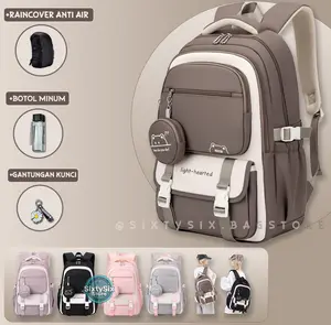 TAS RANSEL SEKOLAH ANAK PEREMPUAN SD SMP SMA MODEL IMUT LUCU FASHION BACKPACK ANAK CEWEK TERBARU DENGAN RAINCOVER ANTI AIR DAN GANTUNGAN KUNCI