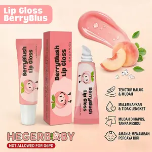 Hegerbaby Berryblush Baby Lip Gloss - Lipstik Merah Peach, Anti Lengket & Mudah Dibersihkan Riasan Melembapkan untuk Anak 10ml