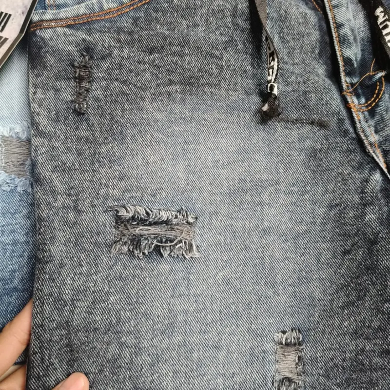 paket usaha 6pc celana pendek jeans pria Distro sobek 5