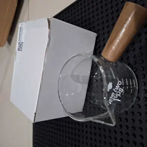 Gelas Pitcher Kaca Handle Kayu Kopi Latte Art SKM Tempat Sauce Steak