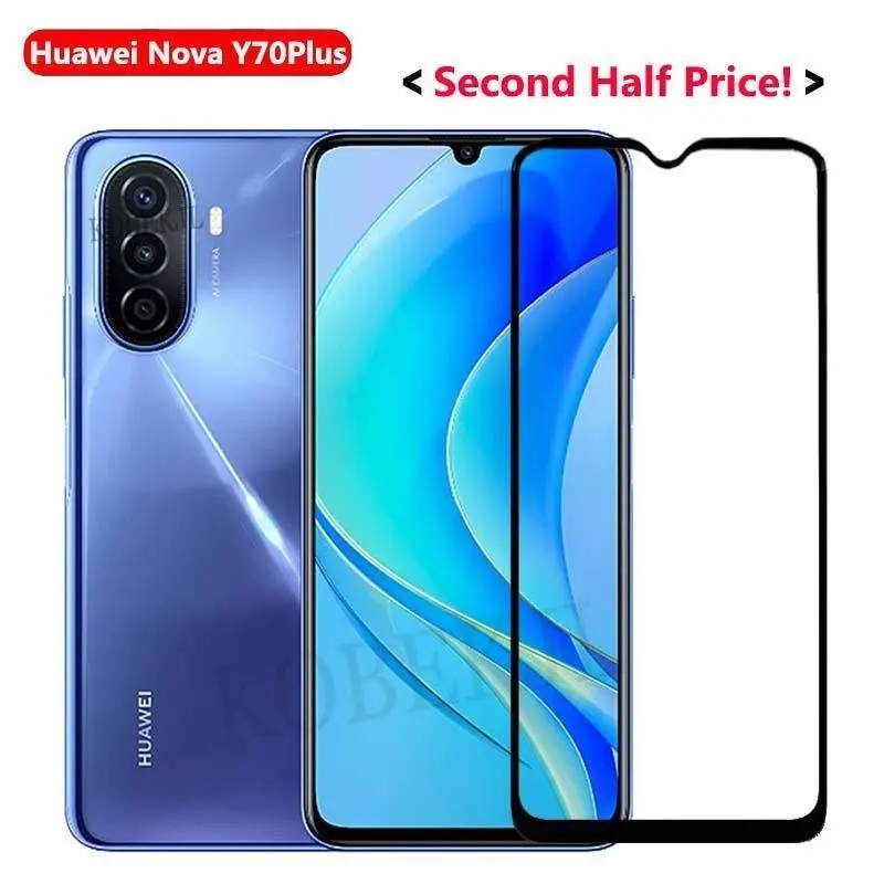 For Huawei Nova Y70 High Quality Tempered Glass Full Coverage Flim For Huawei NovaY70 Plus NovaY70Plus HD Screen Protector Glass Flim