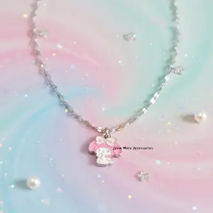 Kalung anak titanium karakter sanrio dan disney tali pecah kopi premium kuromi melody pompom pochacco cinnamoroll fashion perempuan best seller cod