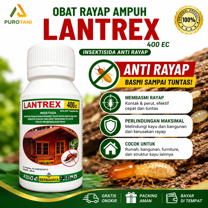 Lantrex Obat Rayap Lantrex 100ml & 200 EC 400 EC Anti Rayap Ampuh Basmi Hama Pengawet Kayu Termitisida Konsentrat Tinggi