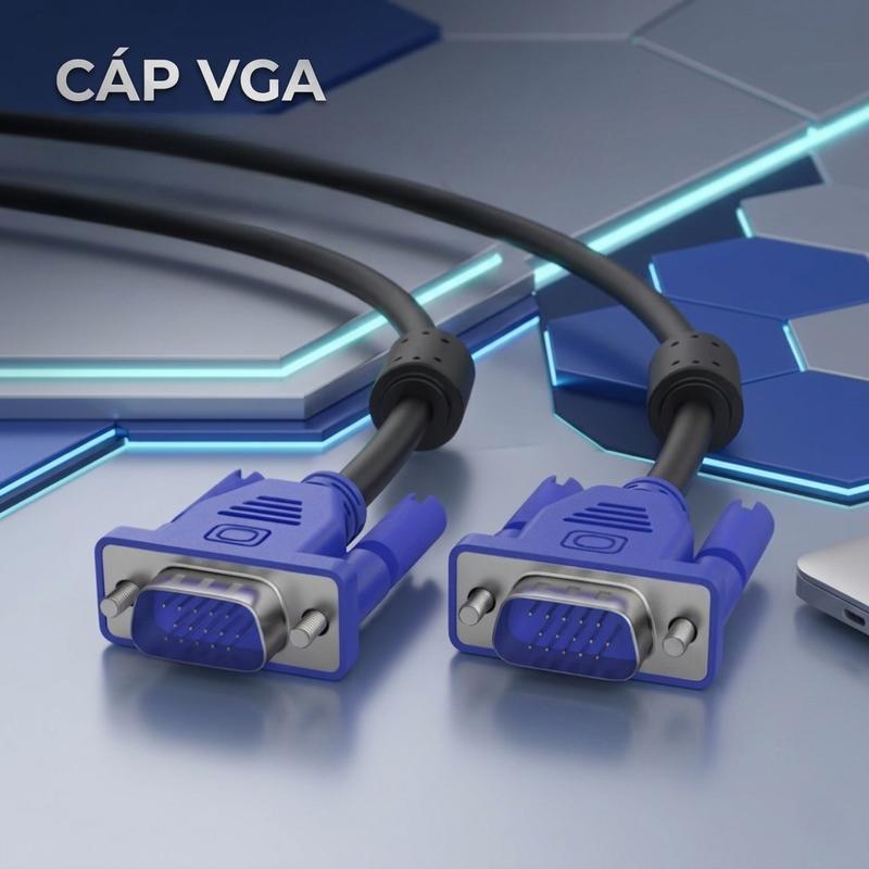 Cáp VGA Dây đen Cao Cấp dài 1.5 mét – Truyền Tín Hiệu Màn Hình Máy Tính, Laptop, PC, Máy Chiếu,...Hàng sẵn kho