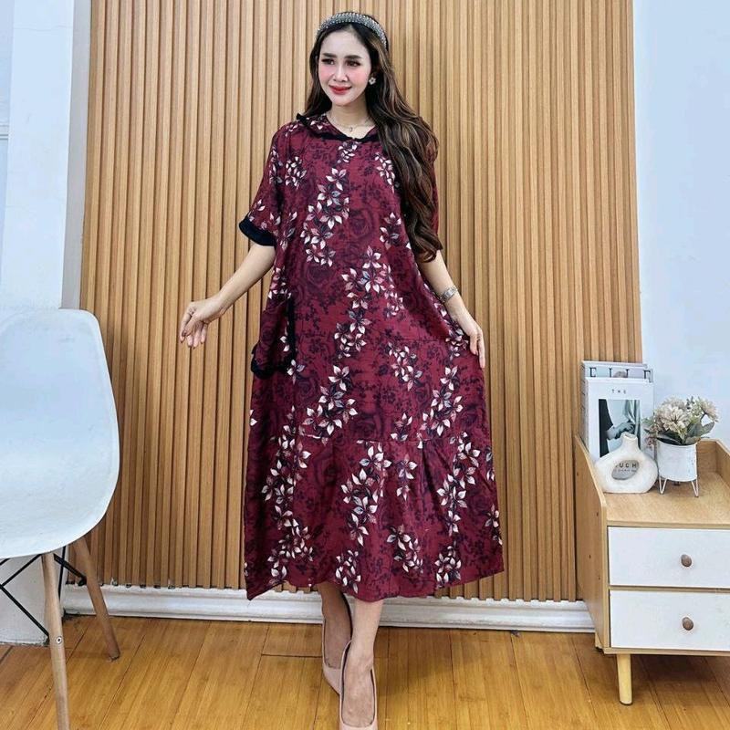 Dres Ledy Terbaru Bahan Rayon Premium Busui LD120 - Rempel Bawah - Midi, Dewasa, Bumil, Casual, Panjang, Baju, Motif, Atasan, Katun, Wanita 5