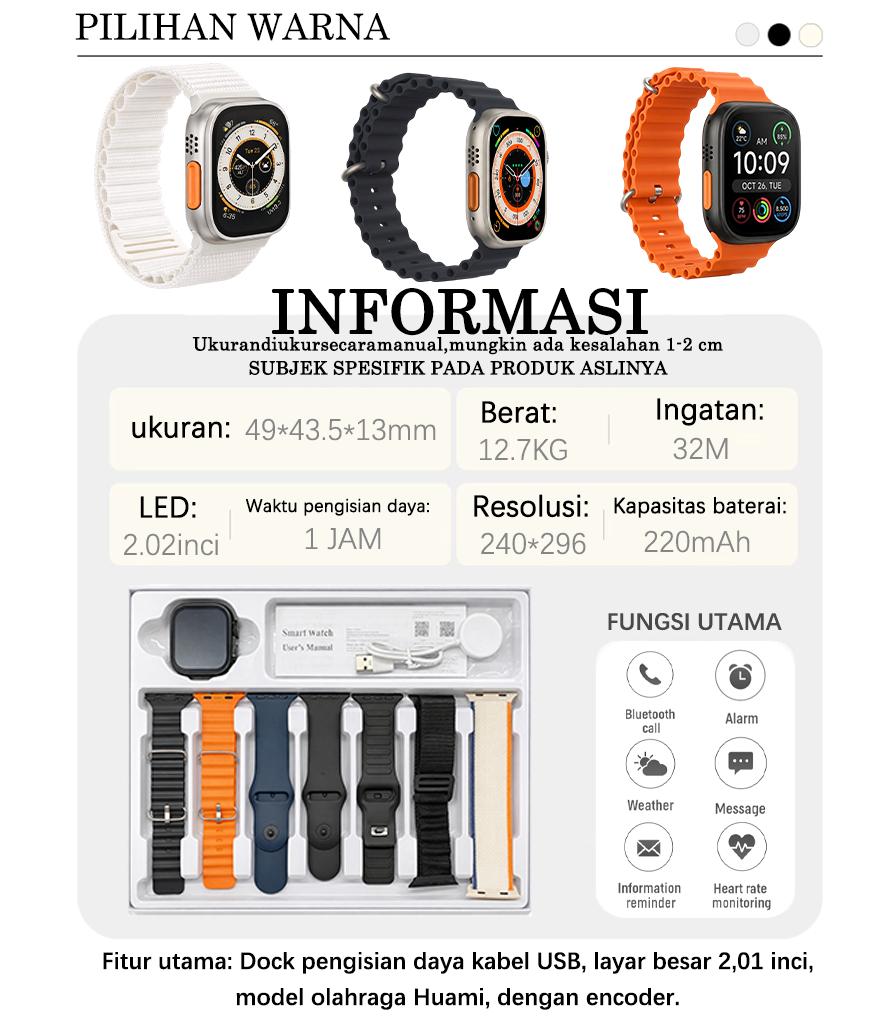 MARQ Diskon Idul Fitri 2026 Smart Watch Desain Minimalis Warna Putih Hitam Modis Elegan untuk Pria Wanita