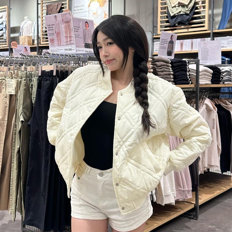 Áo Khoác Phao Nữ Basic Dáng Ngắn Hàn Quốc Basic Ấm Áp Mùa Thu Đông Kimee - KA647