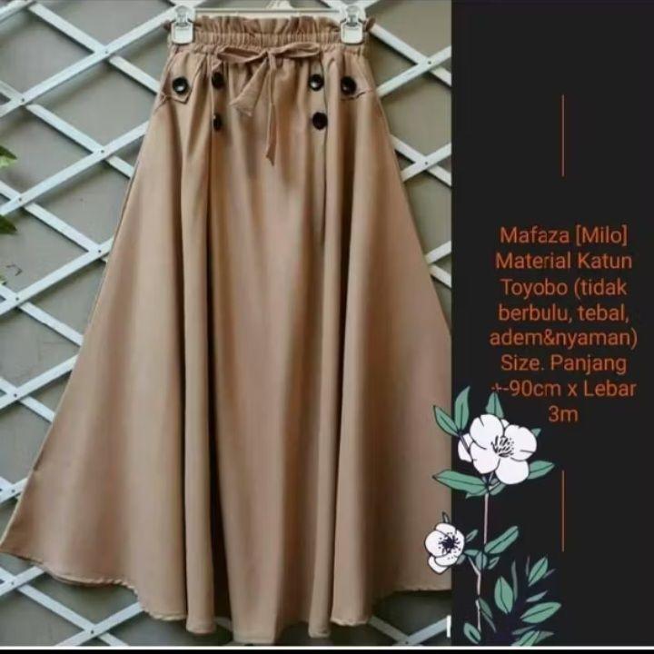 Rok mayung kancing katun polos