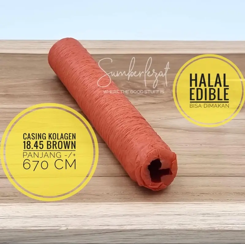 Casing Selongsong Sosis Kolagen Collagen , selulosa dan polyamide Edible Halal , kulit sosis perlengkapan memasak dapur. 7