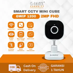 GLENZ Smart CCTV Mini Cube Indoor WIFI GWIP 1200 HD 2MP | Tidak Termasuk Memory |  Kamera IP WIFI Mini Cube | Resolusi HD 2MP | Audio Dua Arah | Input Power Type C | CCTV Tersembunyi Mini | Support Android & IOS | CCTV Sensor Gerak dan Suara