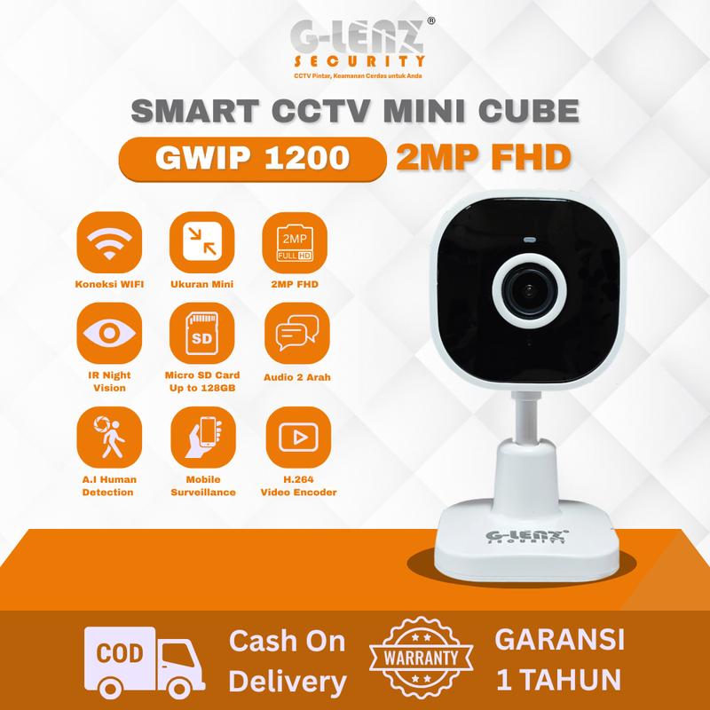 GLENZ Smart CCTV Mini Cube Indoor WIFI GWIP 1200 HD 2MP | Kamera IP ...