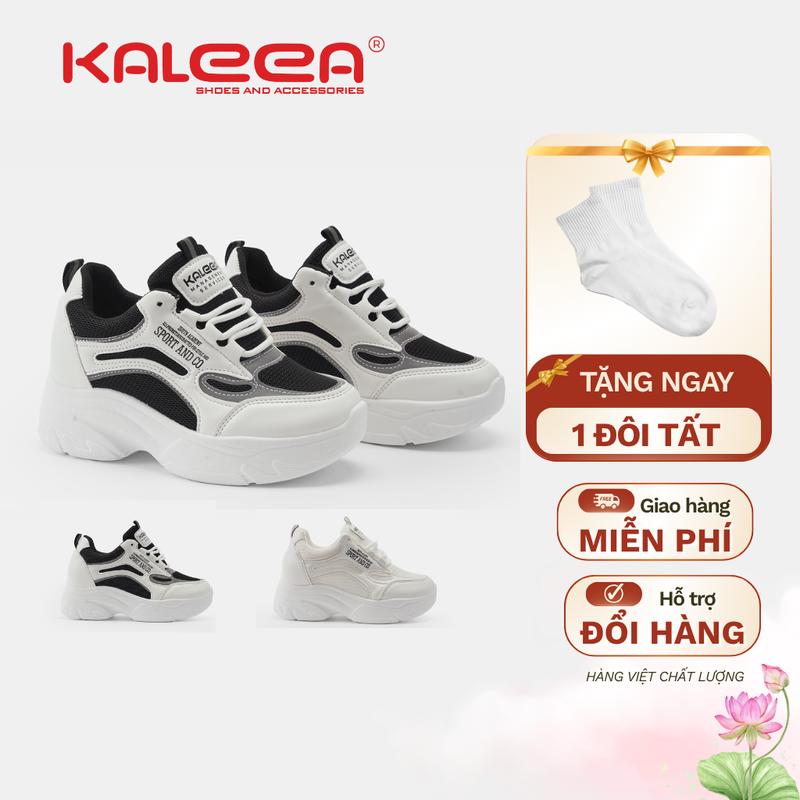 KALEEA T60 - Giày Thể Thao Sneaker Nữ +1 Size Độn Đế 7 Cm Dệt Kim Thời Trang