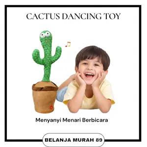 Mainan Kaktus Bergoyang dan Bicara - Boneka Kaktus Dengan Lampu LED Bawaan - Berayun Dan Menari - Kaktus Yang Dapat Mengeluarkan Suara