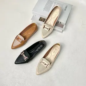 Sepatu Wanita FlatShoes Hitam Kerja Diva Store Model Gesper
