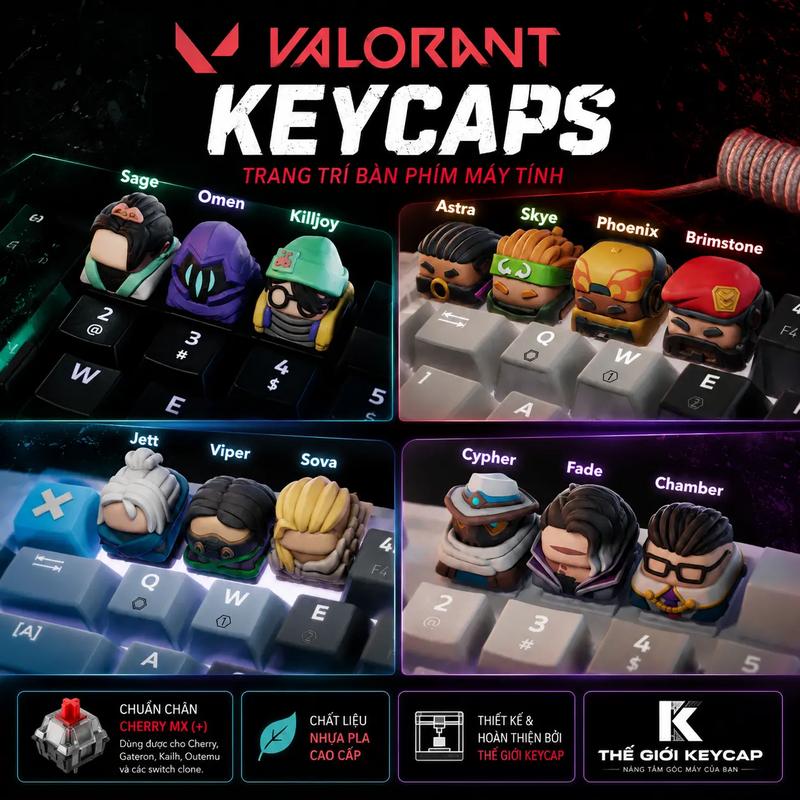 Keycaps Valorant Riot Games Trang Trí Bàn Phím Máy Tính