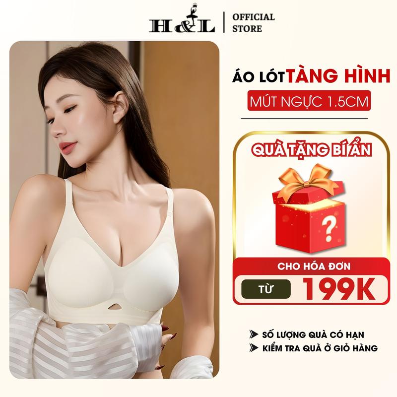 KOL-Bản Hở Lưng Mút Dày Women Nữ Áo Lót Bra Su Có Đệm Mút Nâng Ngực Mỏng Mịn Không Lộ Viền Không Gọng Hở Lưng Voi -HL BOUTIQUE A1107