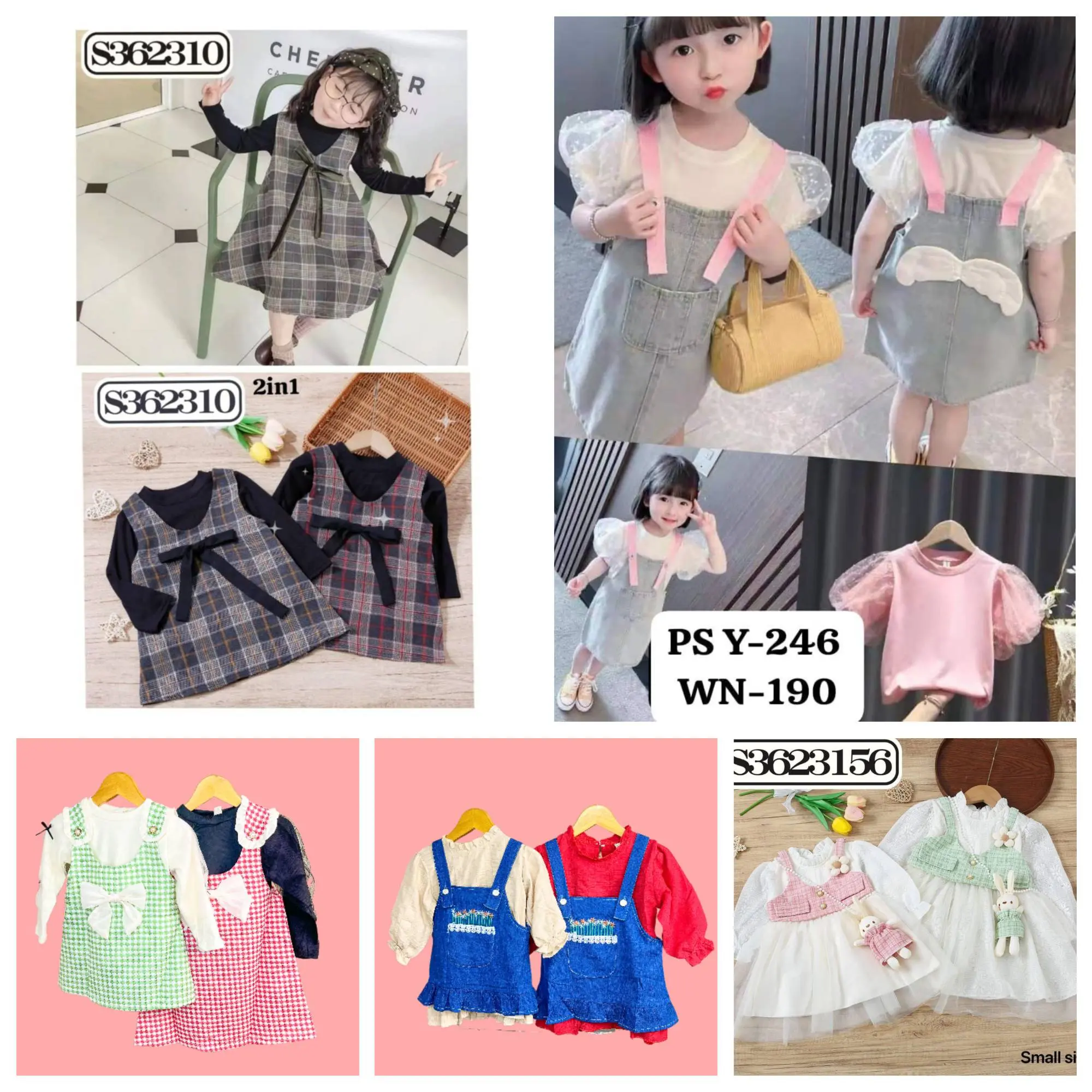 Bass Fashion Baju Dress Anak 2in1 Dress Anak Import