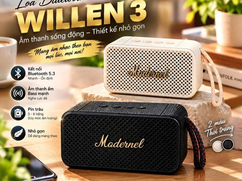 ( HOT )Loa Bluetooth Mini Modernel W3 âm thanh hay ,pin trâu hỗ trợ đa kết nối Thẻ Nhớ /USB PIN 6-8 GIỜ kết nối mọi thiết bị