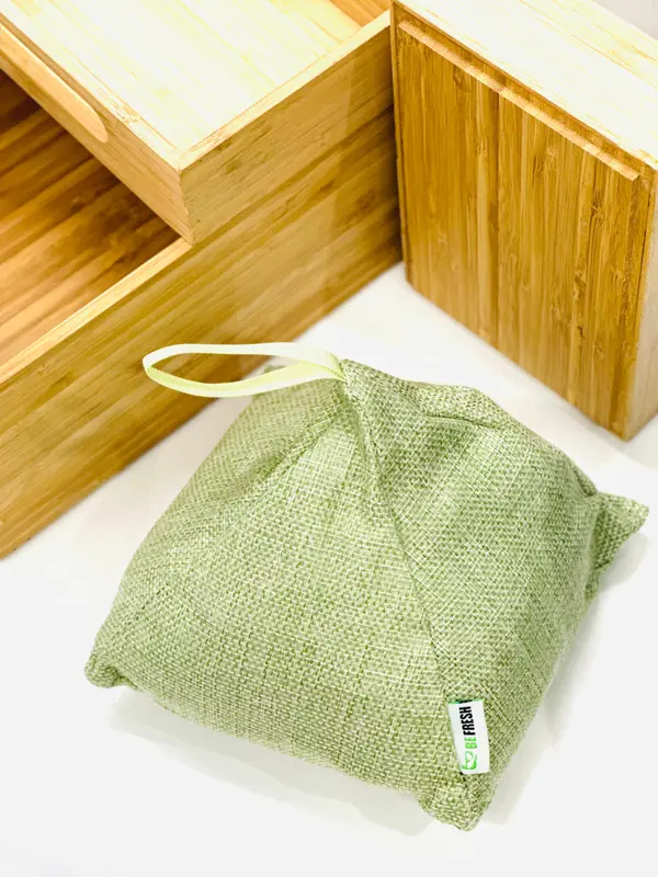 Paket 2in1 200gr pyramid BE FRESH Bamboo Charcoal Air Purifying Bag Tas Penyaring udara anti bau lembab jamur 3