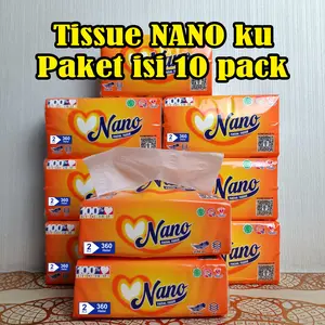 Tissue NANO MY {Paket 10 pack}  tissue halus dan lembut HALAL 360 helai tisu
