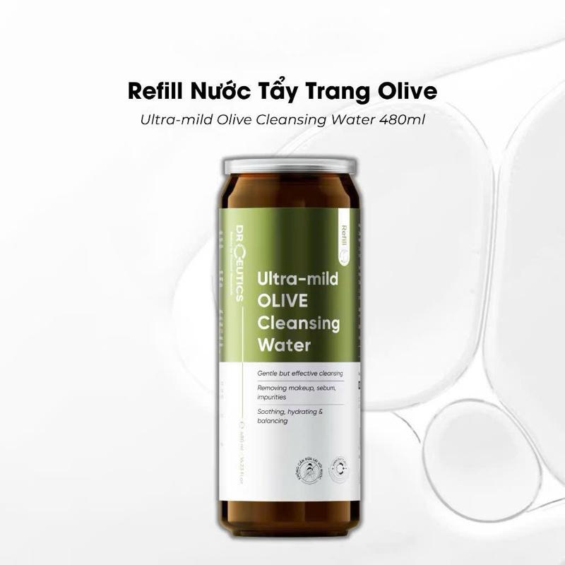 DRCEUTICS Nước Tẩy Trang Ultra-mild OLIVE Cleansing Water Cho Mọi Loại Da, Da Nhạy Cảm 500ml
