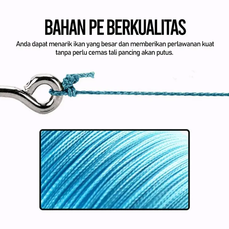 Senar Pancing PE 300 Meter untuk Memancing Ikan Besar dengan Reel - Umpan 6
