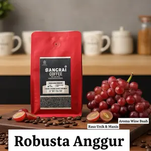 Robusta Anggur Wine Temanggung Kopi Robusta Anggur Temanggung Wine Process Medium Roast 100% Murni Tanpa Campuran 100g 200g 500g 1000g Halal Resmi Rasa Unik & Manis Aroma Wine Buah