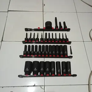 Socket Holder 1/2"/ 1/4"/ 3/8" Socket Rail Tempat Kunci Sok Sock Holder Tools Plastic Rail Tempat Tools Gantungan Socket