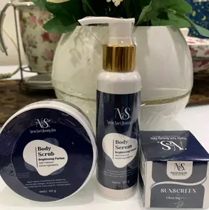 Satu Paket Body Serum dan body scrub + 1 pcs Sunscreen