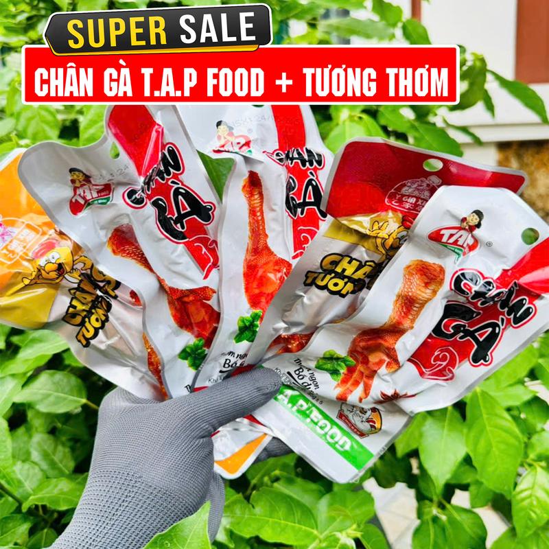 COMBO 10 Chân Gà TAP FOOD Tương Thơm Tặng 2 Muối Chấm - Chân Gà Ăn Liền Hương Vị Tứ Xuyên - Đồ Ăn Vặt Chính Hãng