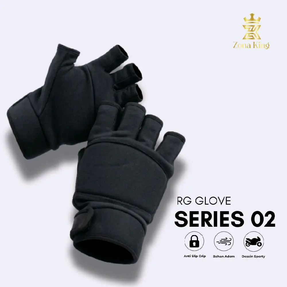 RG -  Sarung tangan motor series 02 | Sarung tangan motor half Finger | Riding Gloves Pria | Sarung tangan motor jari terbuka Motorcycle / sarung tangan motor pendek