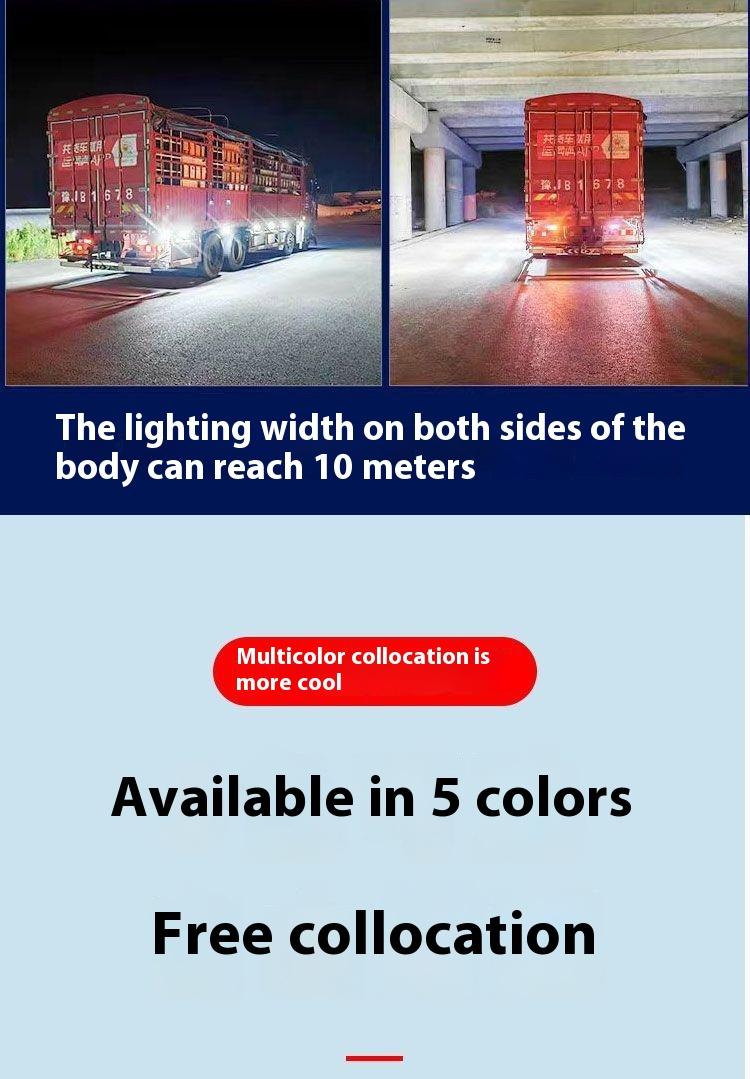 Product Introduction of 1Pcs Big Truck 24V Led High Light Waterproof Side Light Trailer Side Light Side Light Waist Light Astern Turn Super Bright Side Light 4