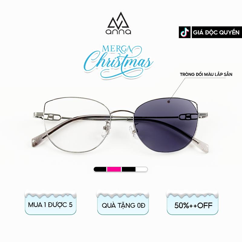 LIVE-Tròng Đổi Màu Gọng Kính ANNA Titan Cao Cấp Kèm Tròng Kính Đổi Màu Chống UV 5501