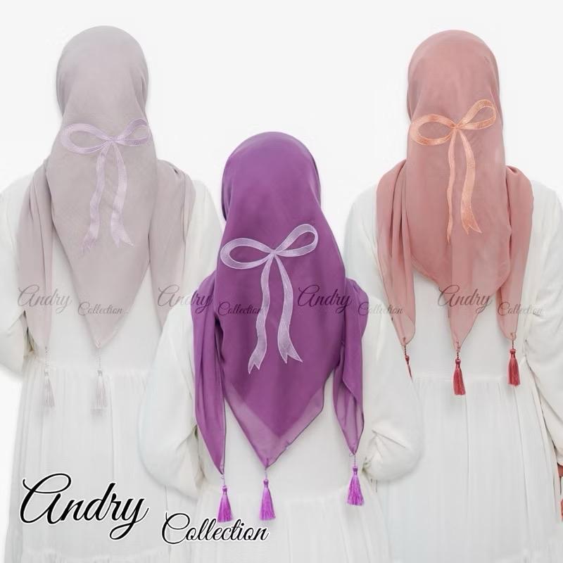 Hijab Paris Coqoette Bordir Pita Besar / Kerudung PARIS JADUL daily Muslimah By Nattawin 4