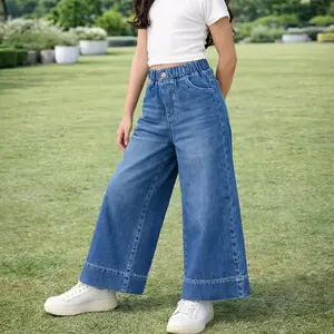 (Unisex) Gombrong anak Lipat besar kulot jeans skena kulot anak wanita dan laki-laki Celana Fashion