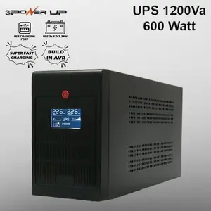 Uninterruptible Power Supply UPS 1200VA 3 Power Up LCD AVR Stabilizer