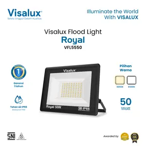 Visalux Flood Light Royal 50W - Lampu Sorot Cahaya Putih / Kuning (RYL-VFL5550)
