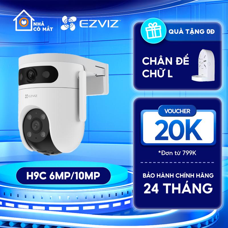 {Hàng mới về} Camera Wifi quay quét ngoài trời Ezviz H9C 2 mắt 6MP / 10MP I Ống kính kép I Tầm nhìn ban đêm màu I Đàm thoại 2 chiều I Theo dõi chuyển động