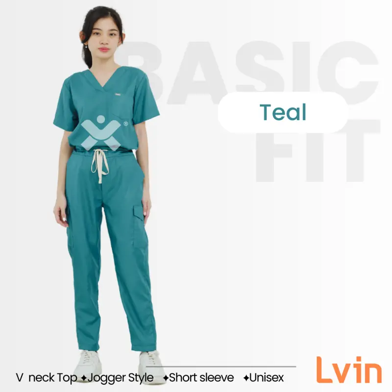 [ Lvin ] Vol I - BAJU SCRUB MEDICAL SCRUB SUIT DOCTOR'S SCRUB FOR MAN & WOMEN / Set Baju Celana Jaga OKA OK Perawat/Reguler Fit/Bright Series / Dokter Lengan Pendek [Export] 8
