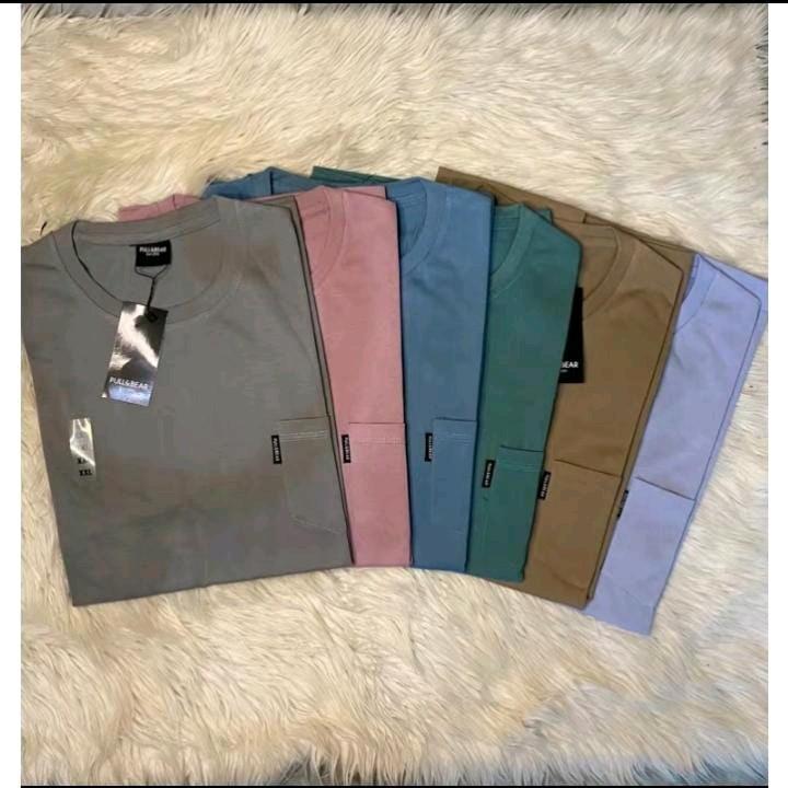 4 pcs 100 ribu |  kaos poket saku |pria /wanita RENDOM WARNA  |lengan pendek santai|  kaos polos  Semi Katun Baju Oblong Distro Dewasa  t-shirt 2