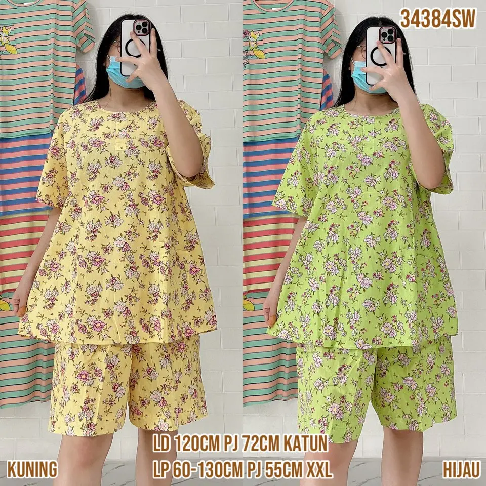 Baju Tidur Merlin HP XXL Jumbo Setelan Katun Motif karakter  - Bahan Katun Premium