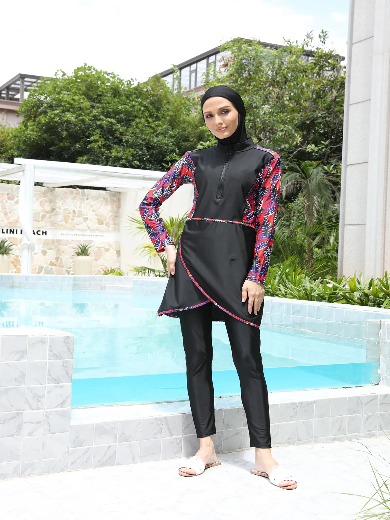 3PCS Muslim Swimwear Hijab Modest Swimsuit Women Cover Ups Swimming Suit Hijabs For Woman Islamic Long Sleeve Swim Full