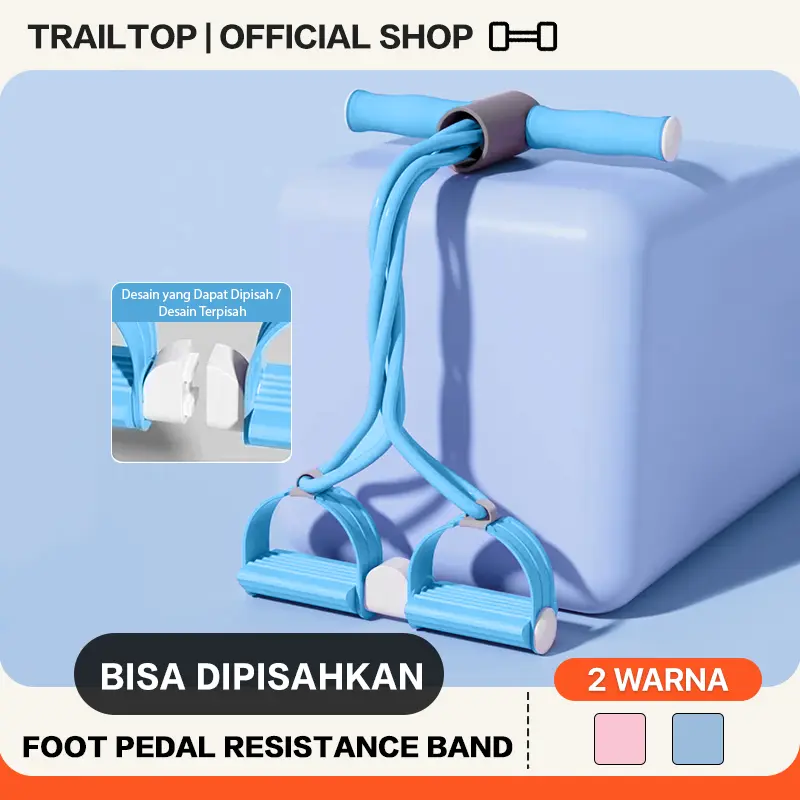 [READY]Trailtop Alat Olahraga Tarik - Pedal Kaki Bisa Dipisah, Tabung Karet 4 Lapis (4X Elastis), Kekuatan 65 Pon - Bakar Lemak & Ratakan Perut Otot Outdoor Outdoor