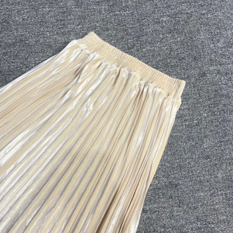 Rok Plisket Bludru Velvet Panjang Premium Jumbo | Rok Style Korea Premium 3
