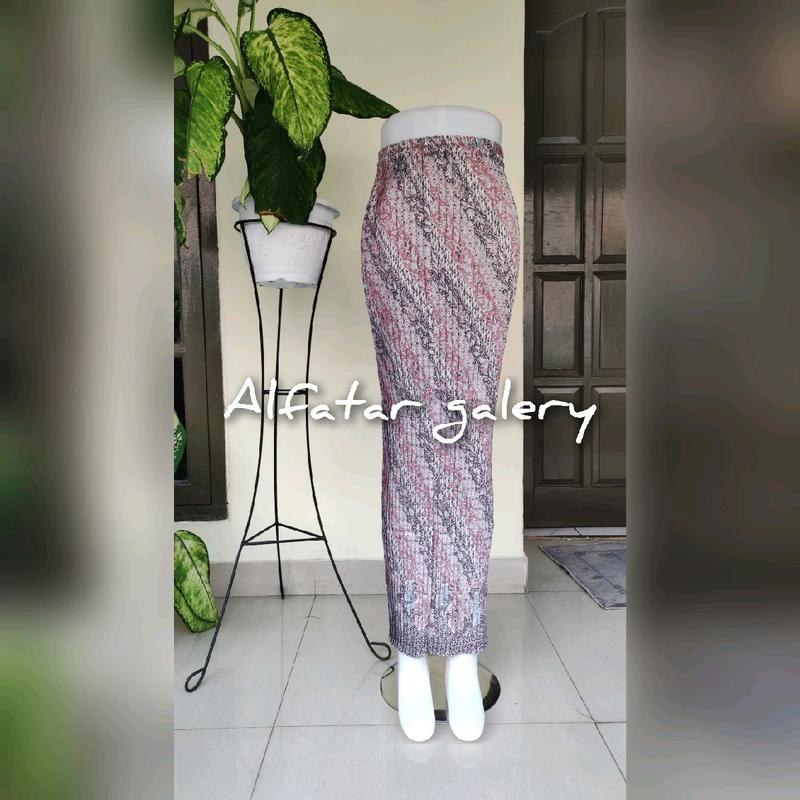 rok batik plisket bsw wanita wisuda, pesta, formal, bawahan kebaya Panjang Dewasa, pinggang karet 0