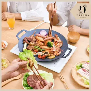 [Dream] Wajan Konduksi Bulat Anti Lengket / Alat Panggang BBQ Grill Pan Korean /  Panggangan Serbaguna Kitchenware