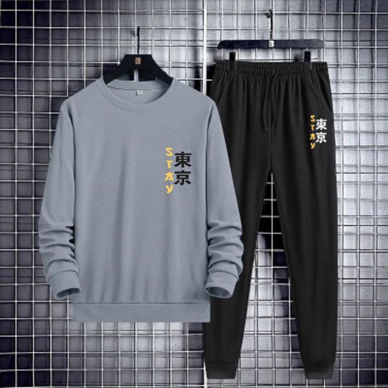 Set Pria Logo Stay Terbaru Sweater Celana Jogger Trendy II Setelan Kaos Lengan Panjang Pria II Set Sweater Celana Panjang 0