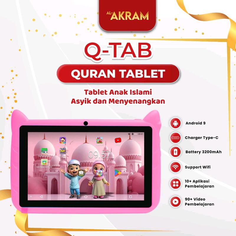 Q-TAB Quran Tablet Anak New Produk Al-Akram Bergaransi 1 Tahun Edukasi Islami Belajar Game Kids Toy 4